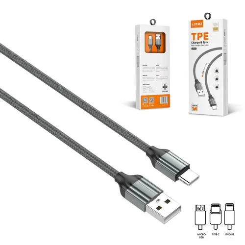 کابل شارژ usb-lightning مدل ldnio ls442 2m