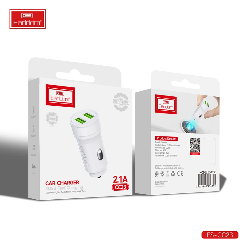 شارژر فندکی 12 وات ارلدام مدل CC23 2.1A